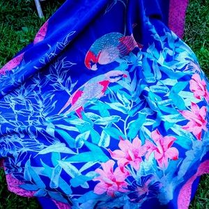 Silk Vintage Scarf w/ Birds!